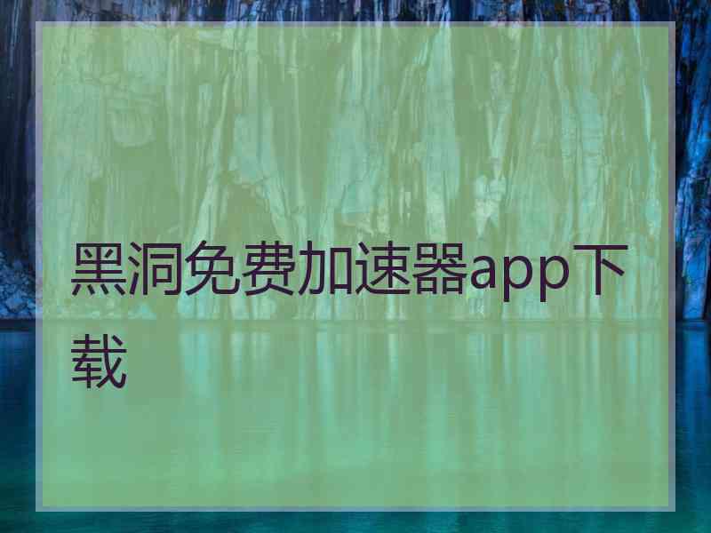 黑洞免费加速器app下载