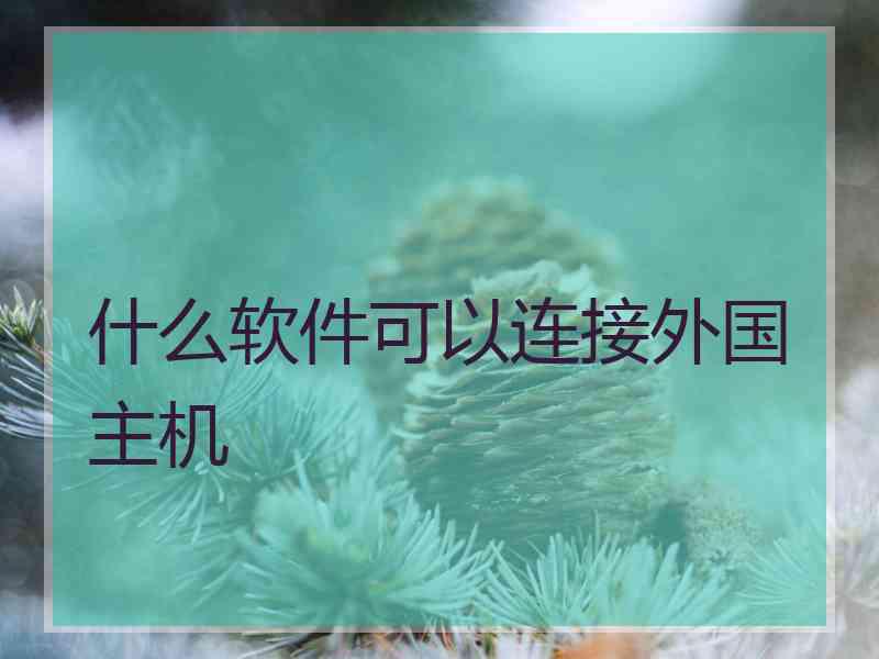 什么软件可以连接外国主机