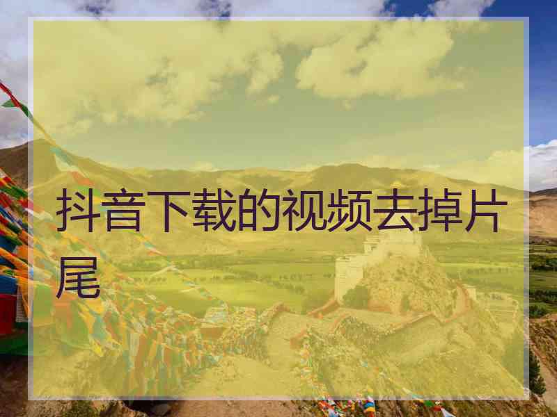 抖音下载的视频去掉片尾