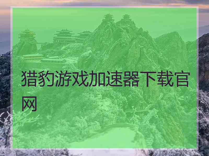 猎豹游戏加速器下载官网