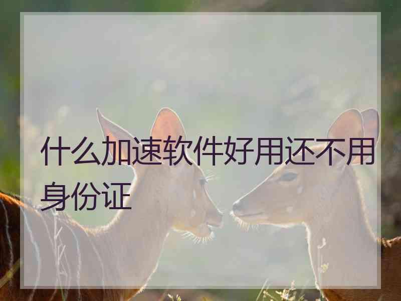 什么加速软件好用还不用身份证