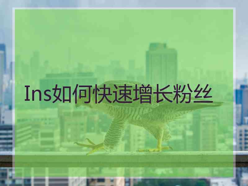 Ins如何快速增长粉丝