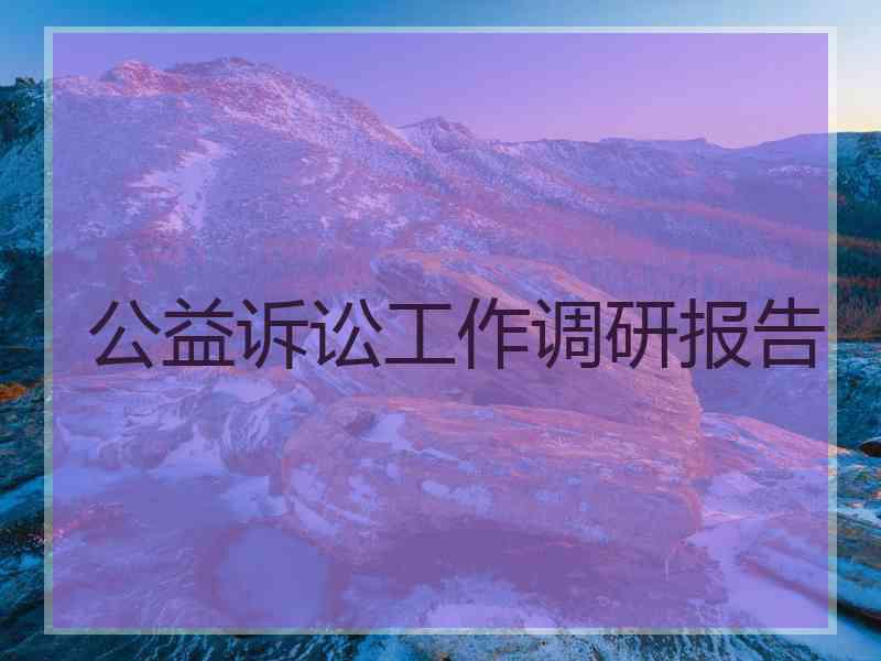 公益诉讼工作调研报告