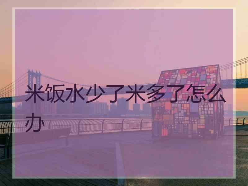 米饭水少了米多了怎么办