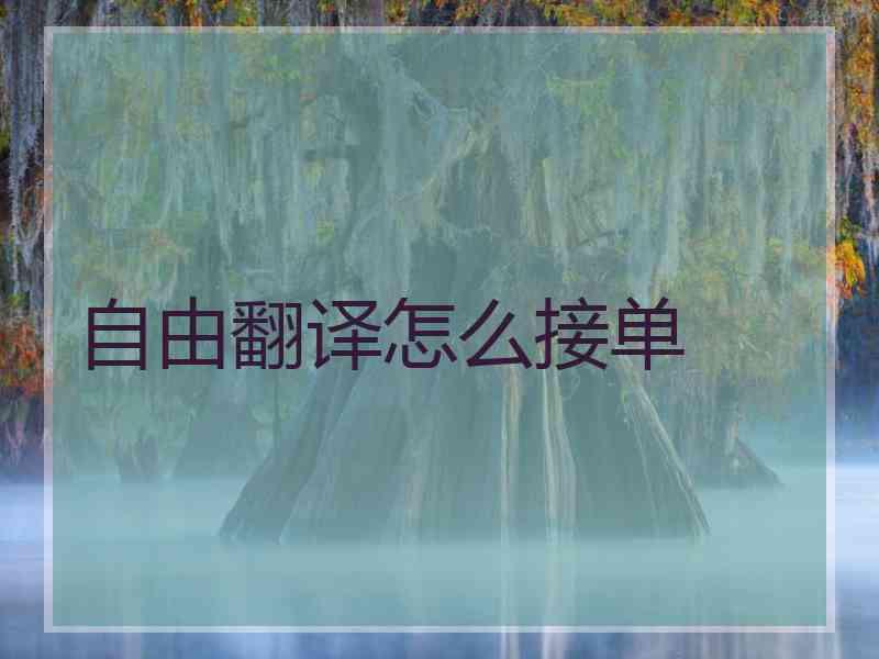 自由翻译怎么接单