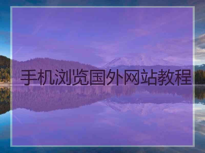 手机浏览国外网站教程