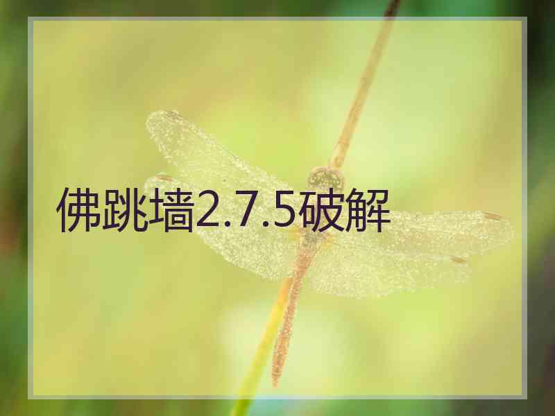 佛跳墙2.7.5破解