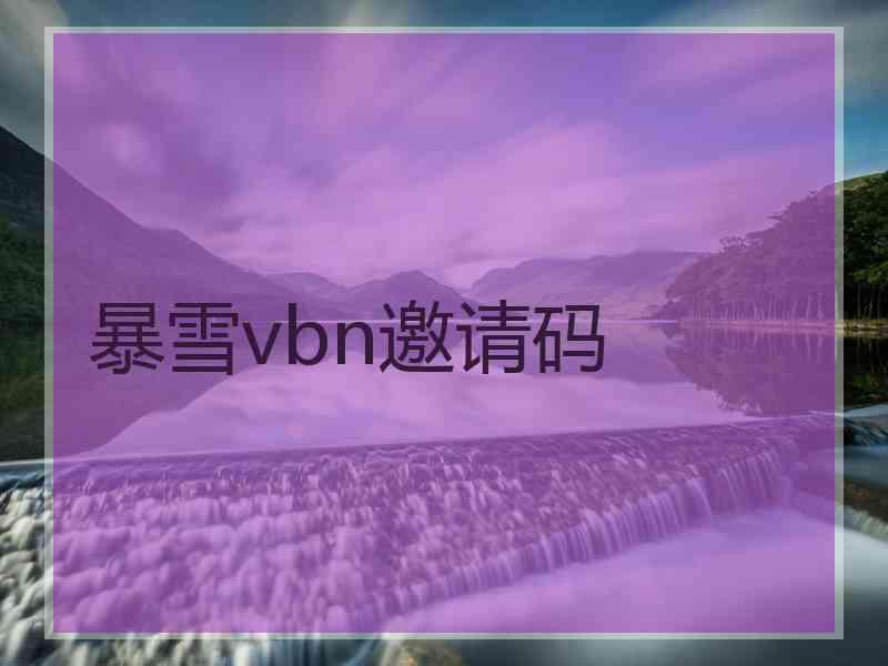 暴雪vbn邀请码