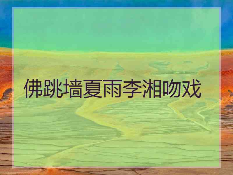佛跳墙夏雨李湘吻戏