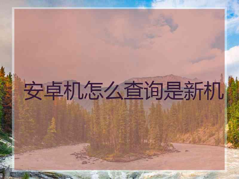 安卓机怎么查询是新机