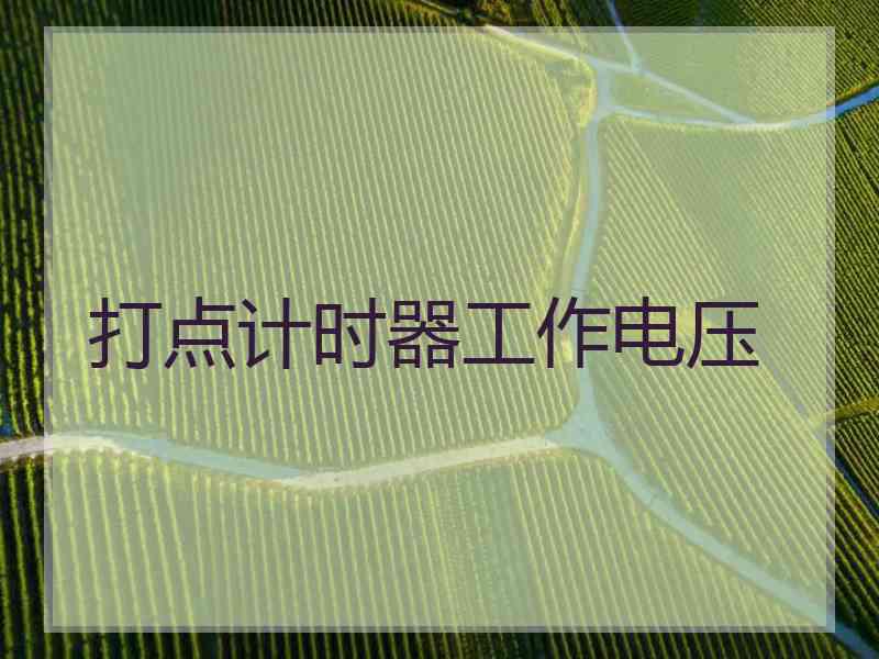 打点计时器工作电压