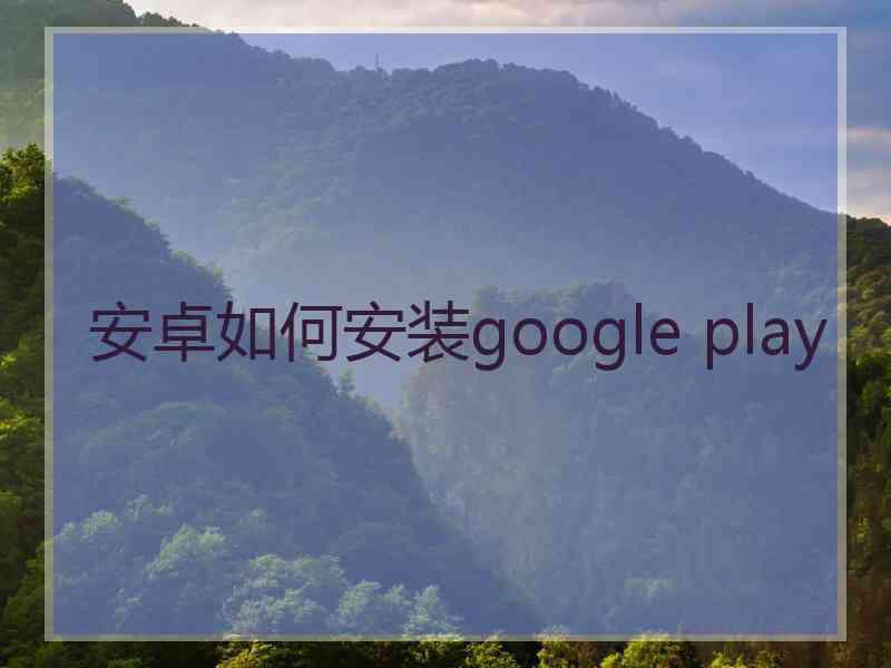 安卓如何安装google play