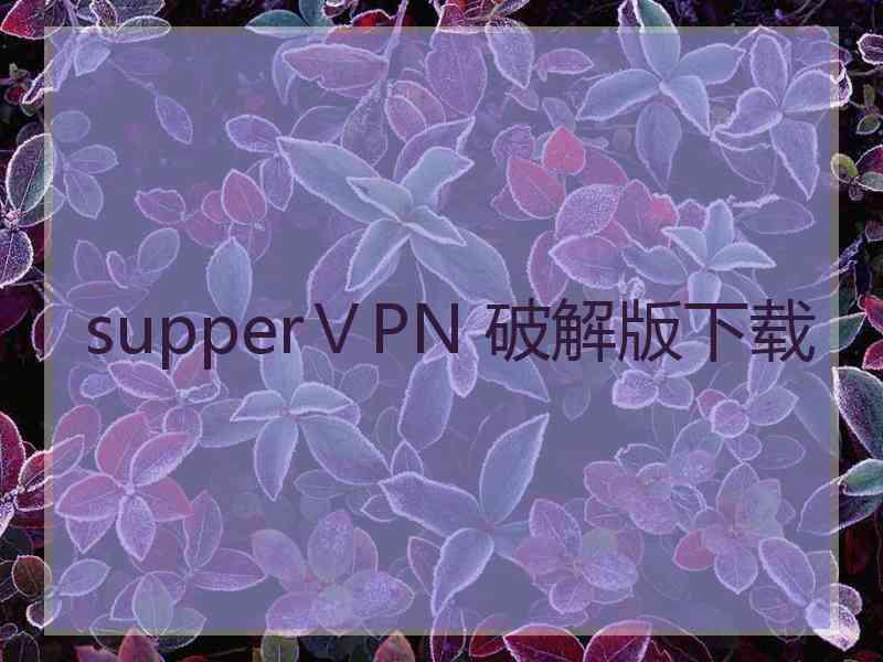 supperⅤPN 破解版下载