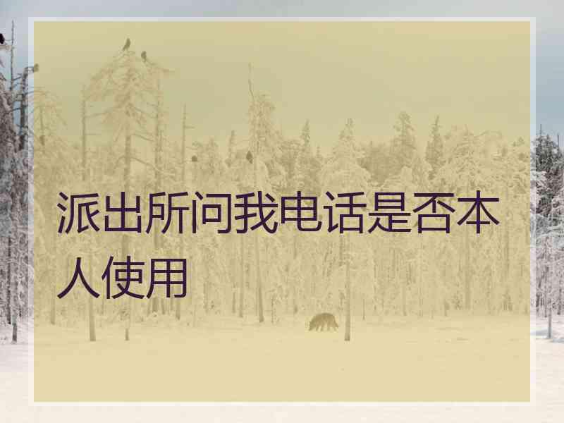 派出所问我电话是否本人使用