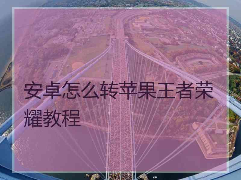 安卓怎么转苹果王者荣耀教程