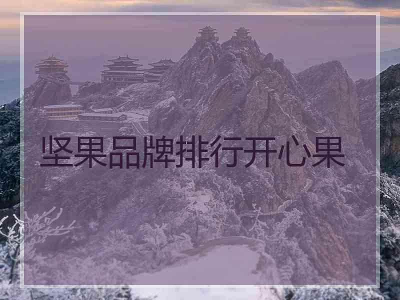 坚果品牌排行开心果