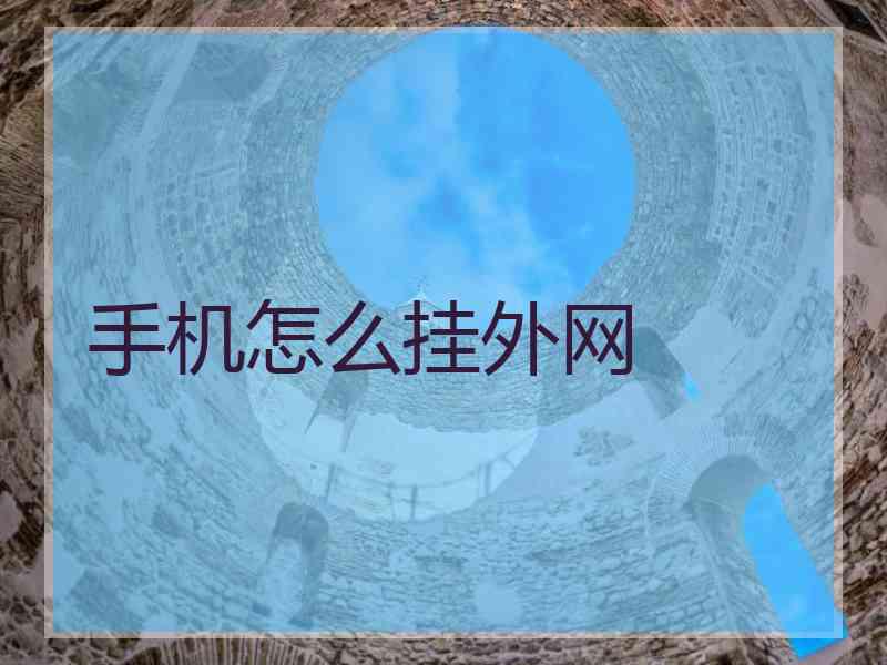 手机怎么挂外网