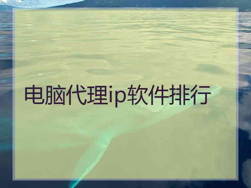 电脑代理ip软件排行
