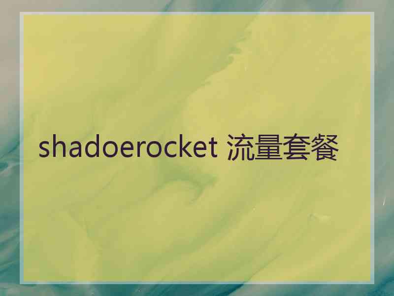 shadoerocket 流量套餐