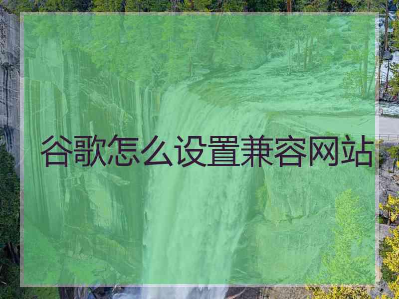 谷歌怎么设置兼容网站