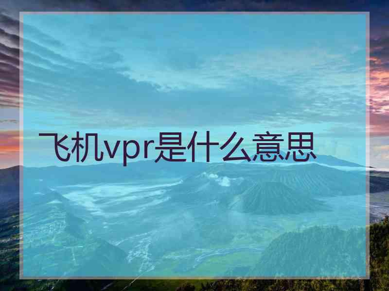 飞机vpr是什么意思