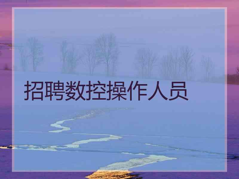 招聘数控操作人员