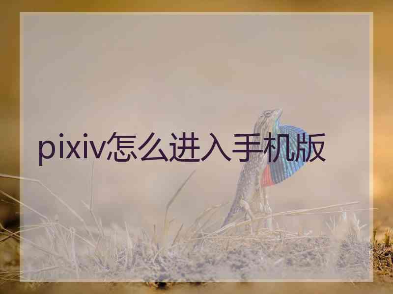 pixiv怎么进入手机版