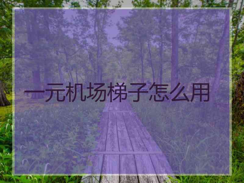 一元机场梯子怎么用