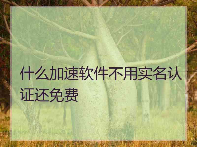 什么加速软件不用实名认证还免费
