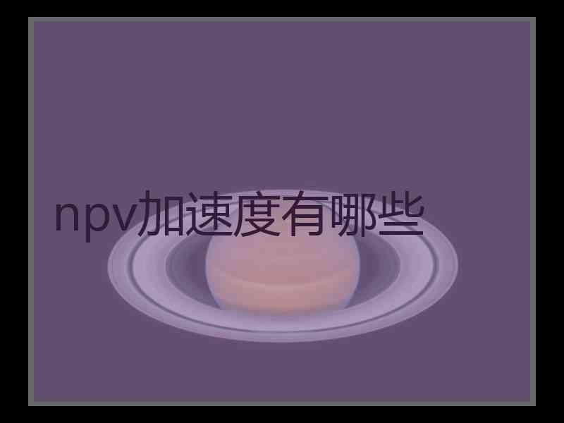 npv加速度有哪些