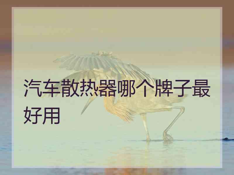 汽车散热器哪个牌子最好用