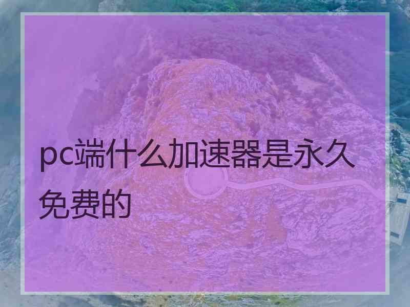 pc端什么加速器是永久免费的