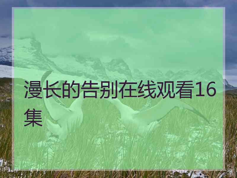 漫长的告别在线观看16集