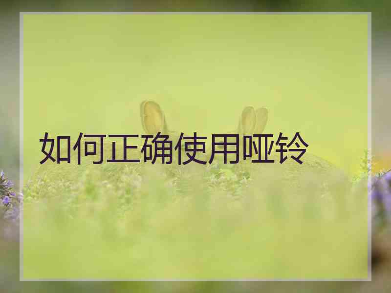 如何正确使用哑铃