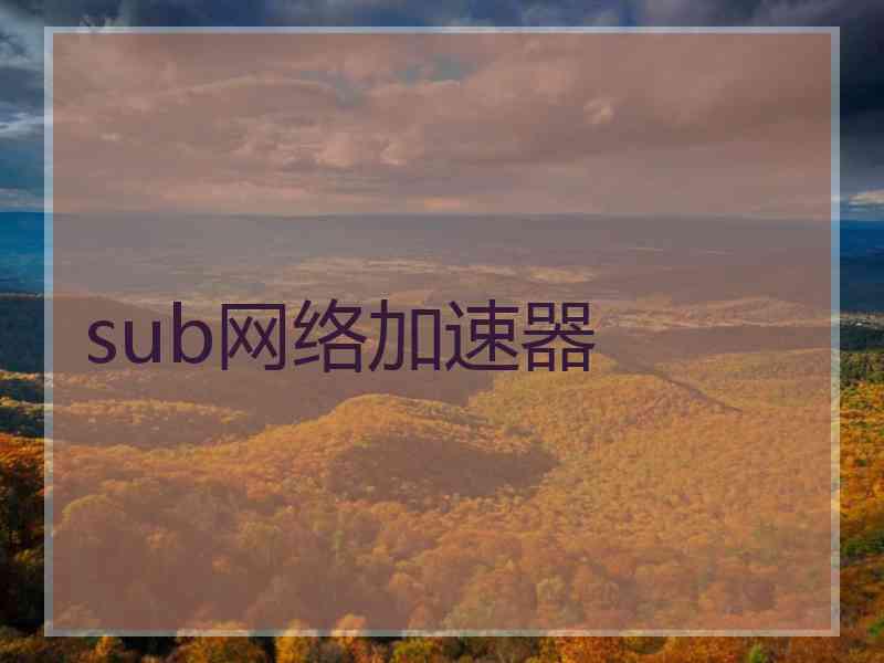 sub网络加速器