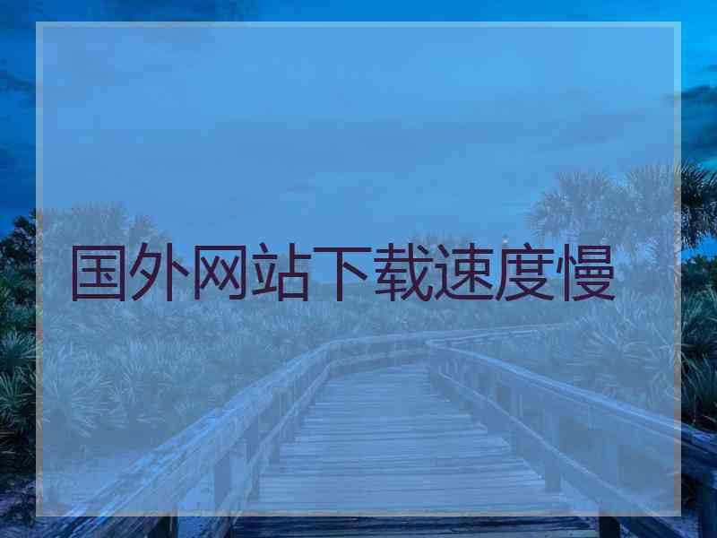 国外网站下载速度慢