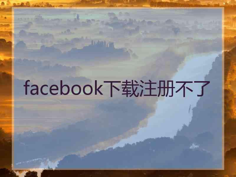 facebook下载注册不了