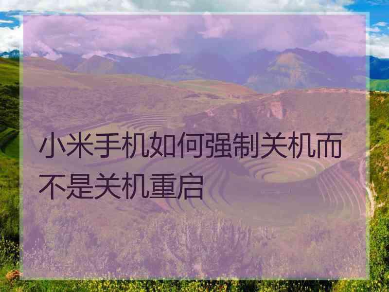 小米手机如何强制关机而不是关机重启