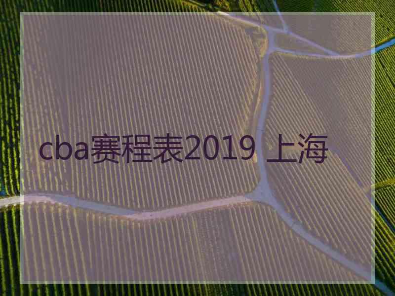 cba赛程表2019 上海