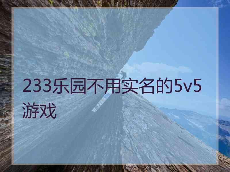 233乐园不用实名的5v5游戏