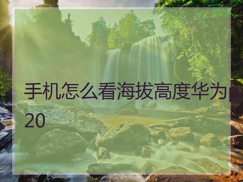 手机怎么看海拔高度华为p20
