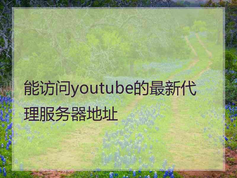 能访问youtube的最新代理服务器地址