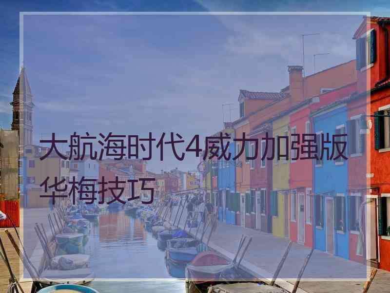 大航海时代4威力加强版华梅技巧