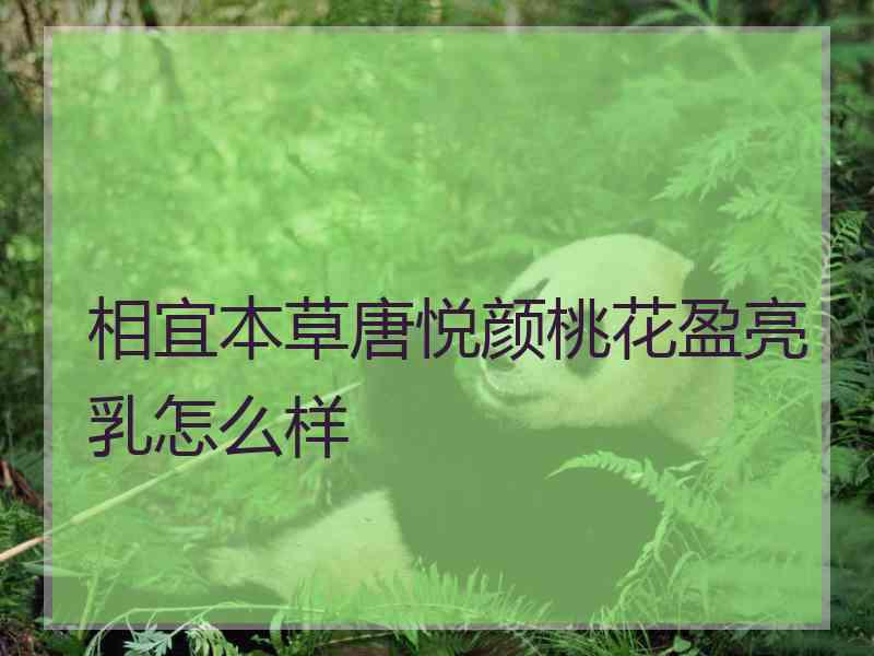 相宜本草唐悦颜桃花盈亮乳怎么样