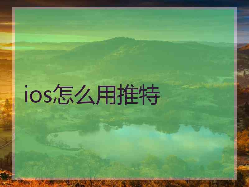 ios怎么用推特