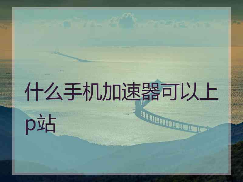 什么手机加速器可以上p站