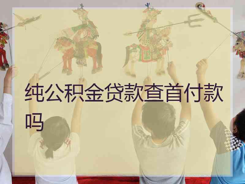 纯公积金贷款查首付款吗