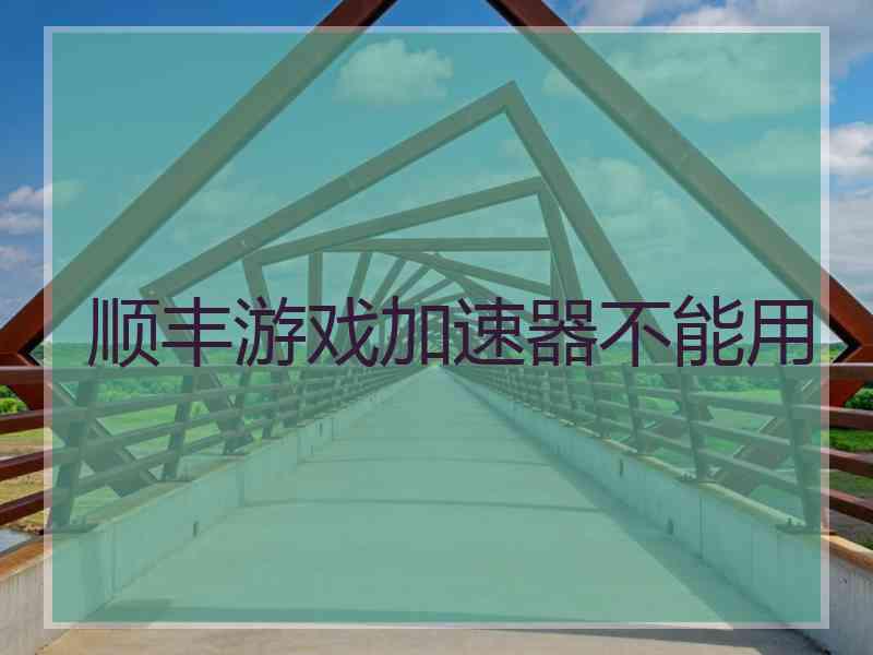 顺丰游戏加速器不能用