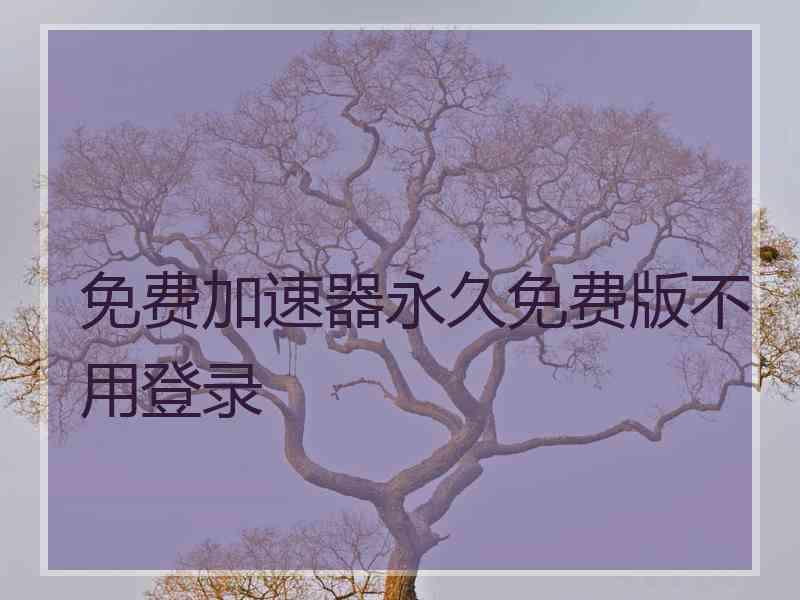 免费加速器永久免费版不用登录