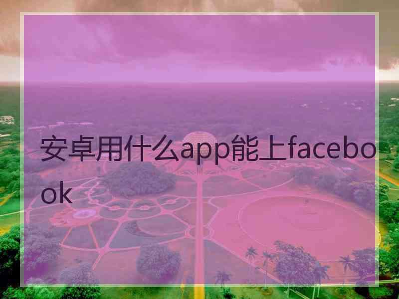 安卓用什么app能上facebook